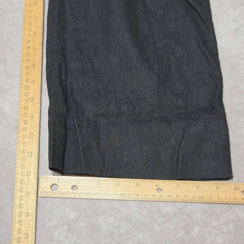 Everlane Womens Black 100% Linen Wide Leg Button Front Jumpsuit Jumper Size 4